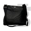 Prada Nylon Crossbody Double Pocket Shoulder Bag (Black)