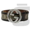 Gucci GG Interlocking Monogram Canvas Belt (Brown)