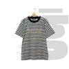 MCM Crystal Logo Stripe Tee (Navy/Cream)