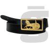 Celine Horse Car Logo Belt (Black/Gold)
