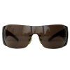 Prada Leather Shield Sunglasses (Black)