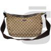 Gucci GG Monogram Canvas Saddle Zip Messenger Bag (Brown)
