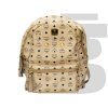 MCM Monogram Leather Studded Backpack (Light Brown)