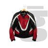 Padana Racing Leather Biker Jacket (Red/Black)