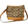 Coach Signature Monogram Canvas & Leather Crossbody Bag (Brown)