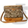 Coach Signature Monogram Canvas & Leather Crossbody Bag (Brown)