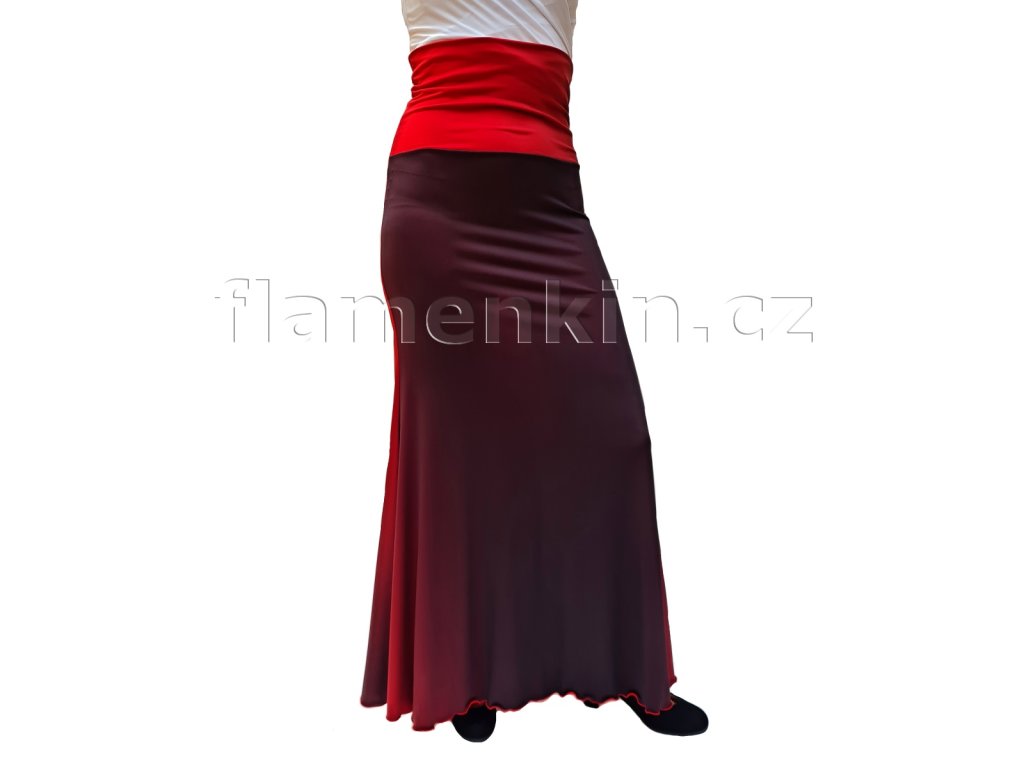 Maroon 2025 flamenco skirt