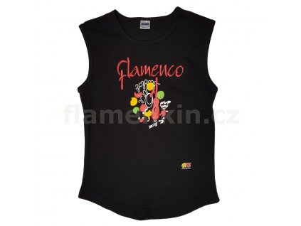 Black Sleeveless Flamenco T-shirt OFS