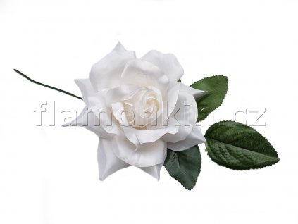 Velká bílá flamenková růže do vlasů Ø 13 cm