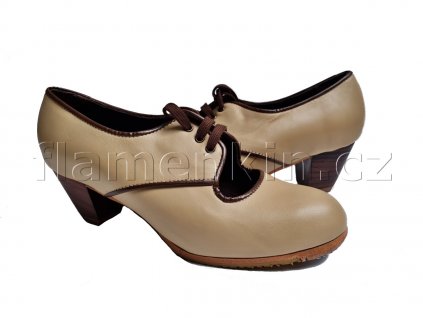 Béžové boty Carmela s hnědým lemováním