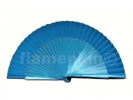 Turquoise Small Plain Wooden Fan