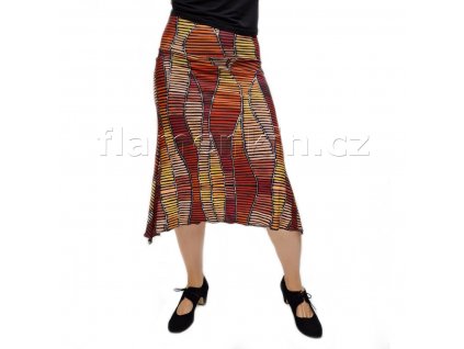 Short colourful flamenco skirt with tips on the sides ZB