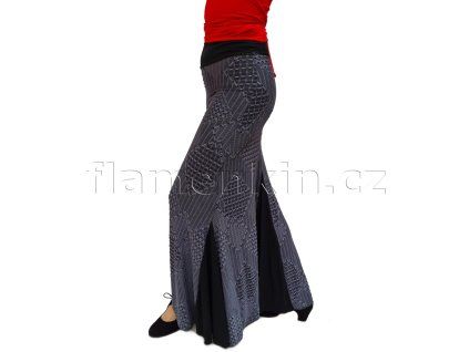 Šedá sukně s černými klíny model CLAVEL 4