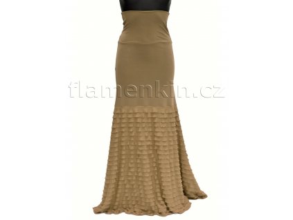 Kombinovaná béžová sukně na flamenco model LIRIO
