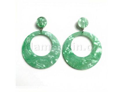 Náušnice FAN45 žíhané světle zelené