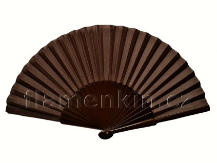 Malý hladký vějíř s delší látkou tmavěhnědý