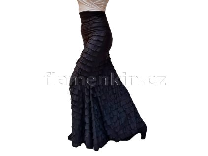 Černá sukně na flamenco s drobnými volánky model HORTENSIA II