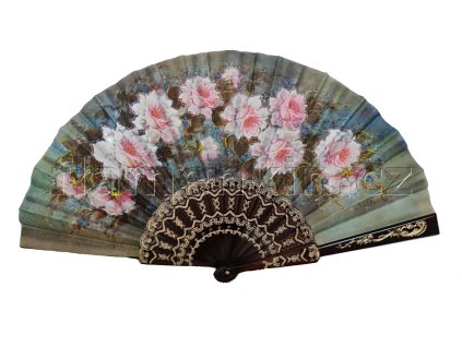 Plastový vějíř s potiskem hnědý