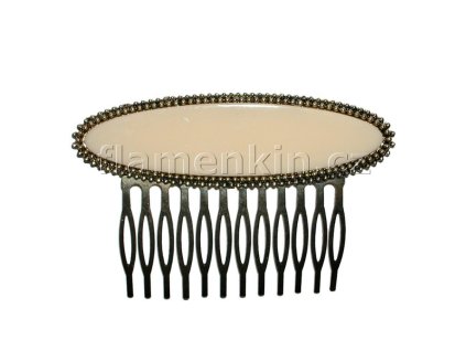 Oválný hřeben kovový ANF 562188 krémový