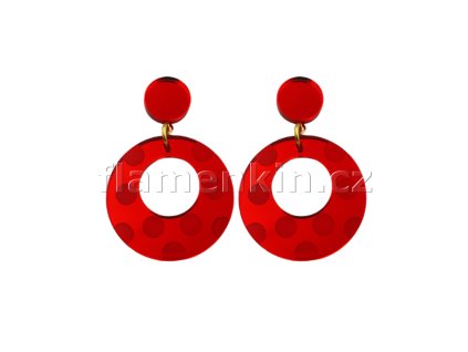 Náušnice 562286 červené s puntíky