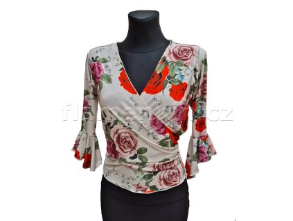 Bolerko krémové květované