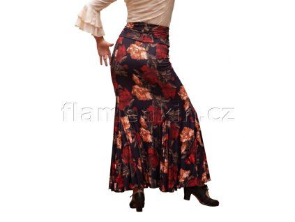 Sukně Davedans OGALLA černá s karafiáty 4