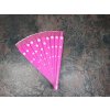Small fuchsia flamenco fan with white polka dots 21 cm