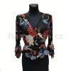3/4 Sleeve Tie Top with floral pattern FN