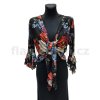 3/4 Sleeve Tie Top with floral pattern FN