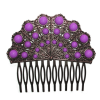 Metal Hair Comb With Beads 8 x 7,5 cm