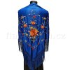 Blue Triangle Shawl with Red and Gold Embroidery ROSA