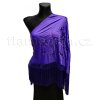 Velký šátek fialový s fialovou výšivkou ROS 3