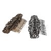 Metal Hair Comb With Dark Rhinestones 10 x 6 cm