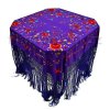 Velký fialový manton AGUILA s barevnou výšivkou 1200 1200