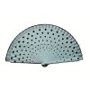 Small light blue flamenco fan with black polka dots 21 cm