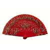 Red Wooden Double-Sided Painted Hand Fan F1139