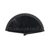 Malý černý hladký vějíř krátká látka FE 19 cm