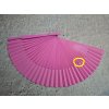 Fuchsia Small Plain Wooden Fan with small defect in the fabric