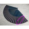 Dark Blue Medium Size Wooden Fan with small defect in the fabric