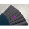 Dark Blue Medium Size Wooden Fan with small defect in the fabric