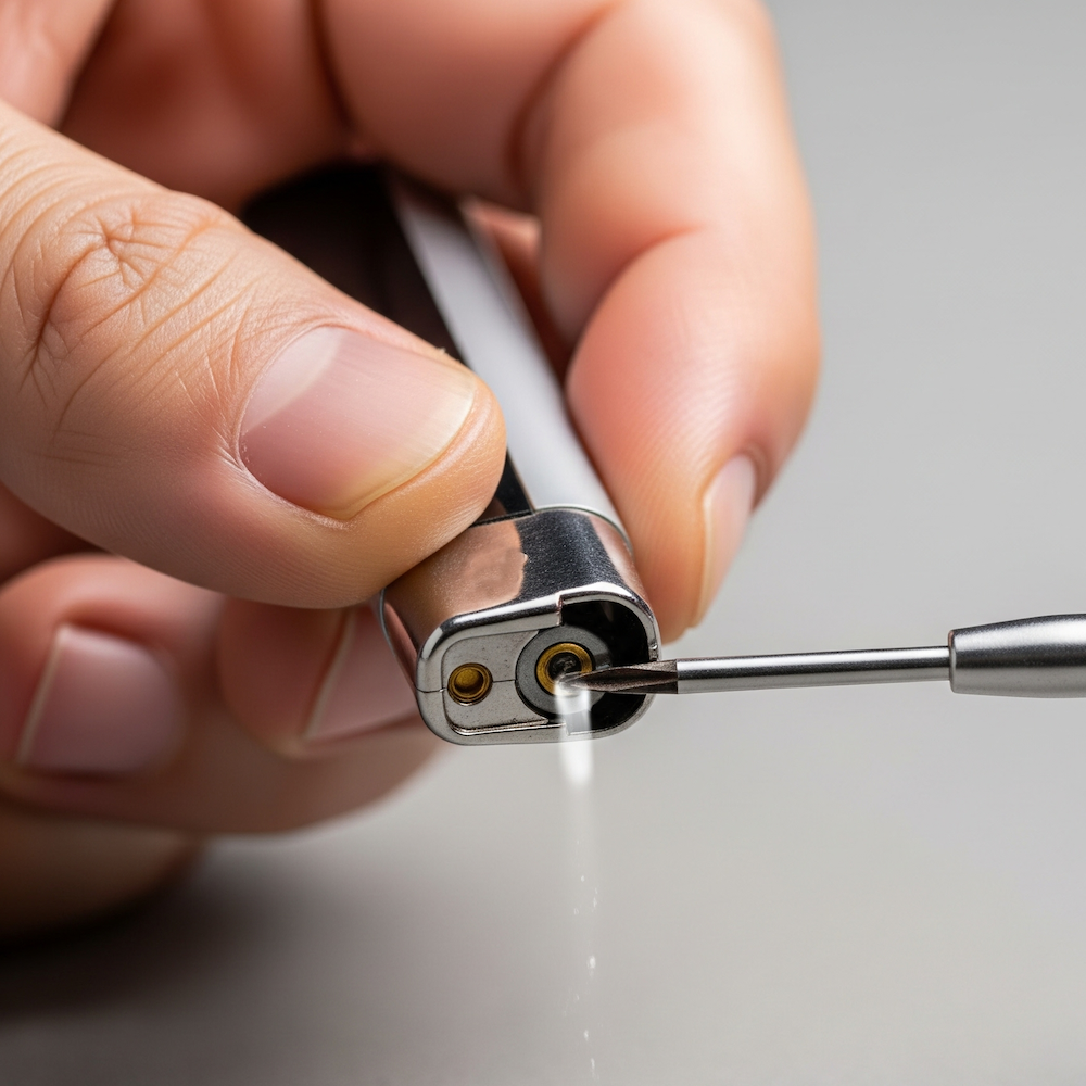 Odvzdušnění plynových zapalovačů a insertů