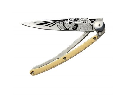 Deejo Gold Tatto Latino Skull kapesní nůž