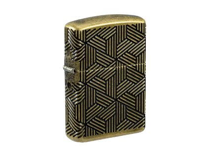 zippo art deco pattern antique brass