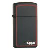 Slim® Black Matte With Red Border Zippo 26055
