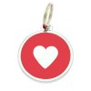 Psí známka srdce - červená 3 cm
