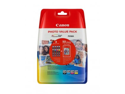 Canon CLI-526 Photo Pack (Bk/M/C/Y+50x PP201 10x15cm)