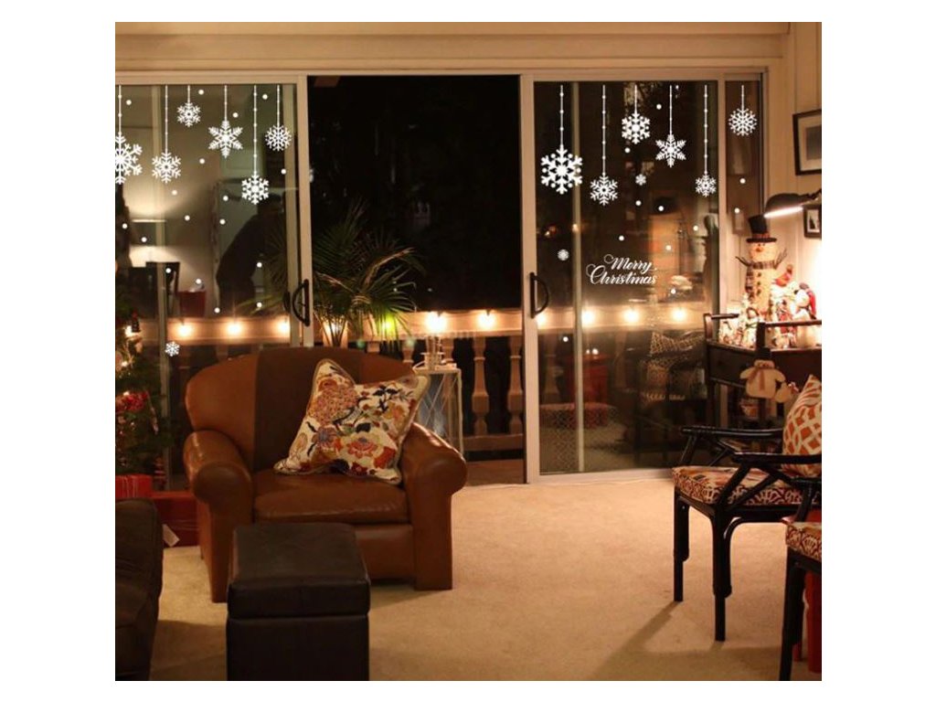 Vánoční dekorace- samolepky na okna vločky- VÝPRODEJ SKLADU - FLARO.CZ