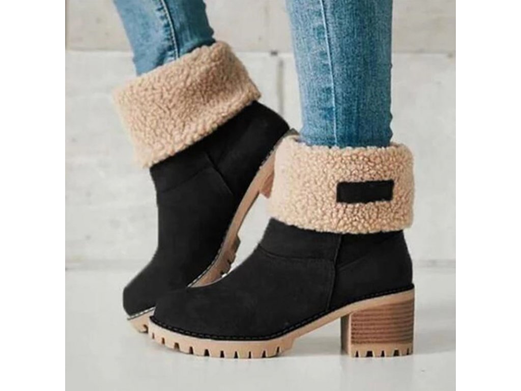 Dámské zimní boty - dámské boty - dámské kotníkové boty - zima - podzim -  dámské zimní boty s kožíškem - FLARO.CZ