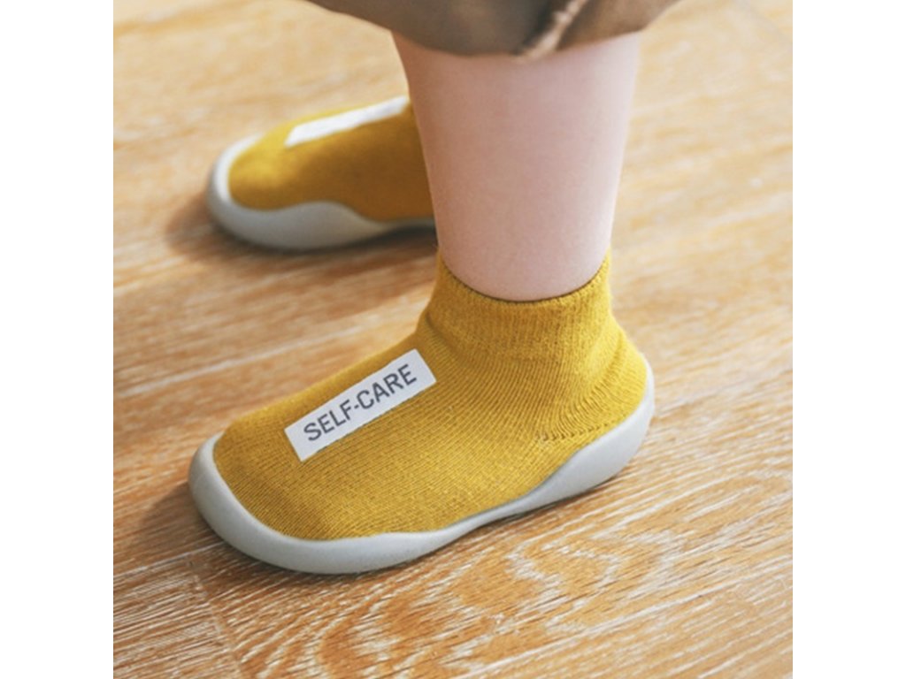 Boty - dětské boty - nazouvací ponožkové tenisky s nápisem - tenisky -  výprodej skladu - FLARO.CZ