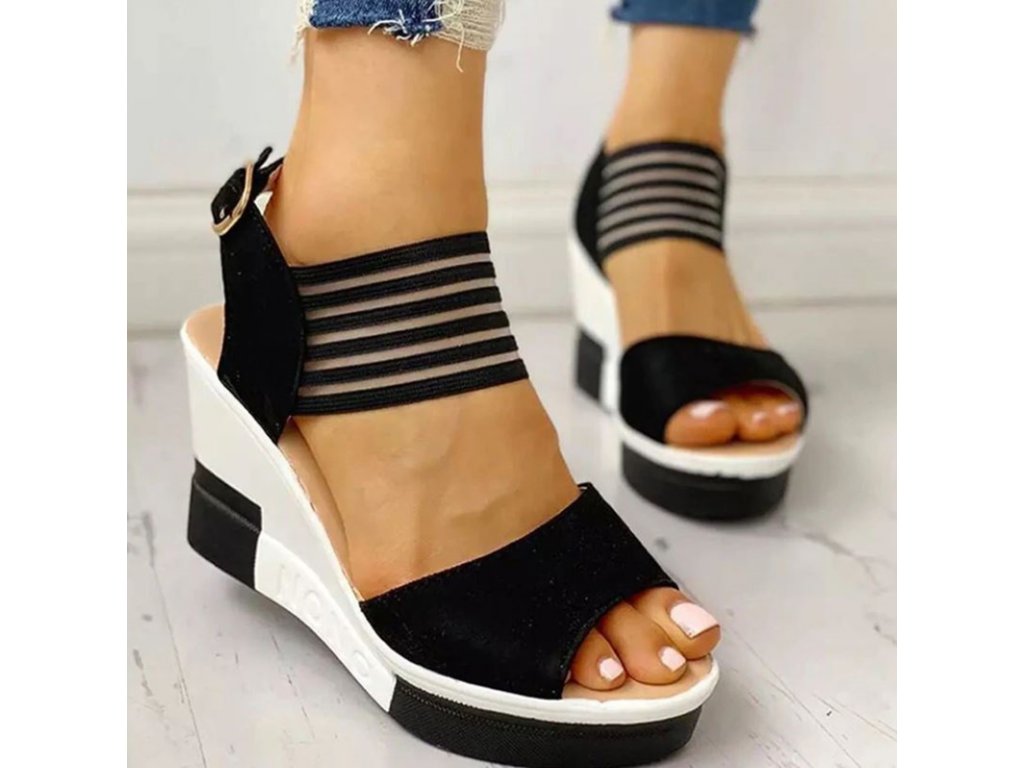 Boty - dámské boty - dámské letní pohodlné sandály na klínku - dámské  sandály - letní boty - FLARO.CZ
